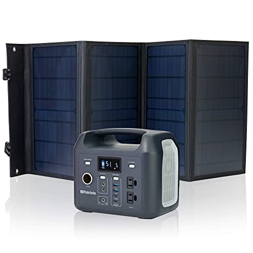 Patriot Power Sidekick 300wH Power Station with 1 * 40W Solar Panels, AC Fast Charging in 4.5 Hours, Dual 100V AC Outlets, Only 8 Lbs, for RV Outdoor Camping & Outages