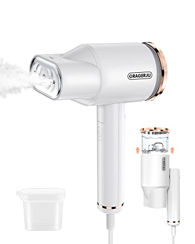 Portable Steamer for Clothes, Oragerju 2 in 1 Handheld Steamer and Iron, 15s Fast Heat-up, 2 Steam Modes, 1200w Auto Shut-Off Garment Steamer for Travel and Home, 170ML Detachable Water Tank