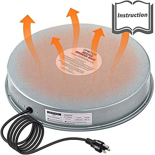 Poultry Chicken Supplies Water Heater Warmer Base, Chicken Water Heated Base 125 Watts for Most Poultry Fountain Waterer Under 6 Gallons, Automatic Pet Water Drinker Chicken Coop Accessories