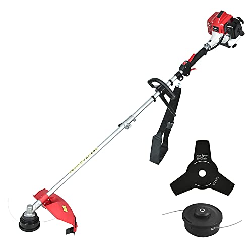 PowerSmart Gas String Trimmer/Edger, 25.4CC Gas Weed Eater with 16" Cutting Path, Starter Handle & Shoulder Strap Included