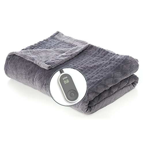Pure Enrichment® PureRelief™ Radiance Deluxe Heated Blanket - 10 Heat Settings, Super Soft Micromink Velvet Fabric, LCD Controller, Auto Shut-Off Timer, Machine Washable - Full Size Electric Blanket