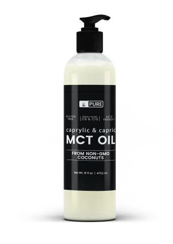Pure Original Ingredients MCT Oil (16 fl oz) Caprylic & Capric, Keto Friendly, from Non GMO Coconuts