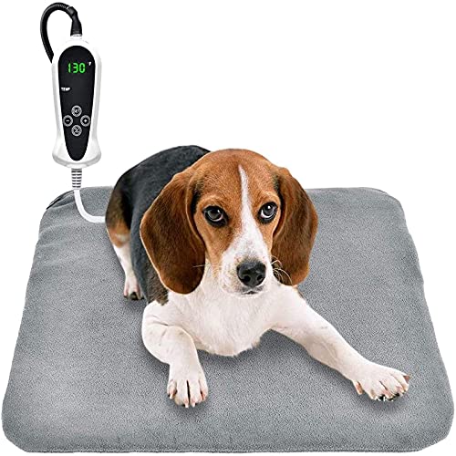 RIOGOO Pet Heating Pad, Upgraded Electric Dog Cat Heating Pad Indoor Waterproof, Auto Power Off (M: 18"x 18")