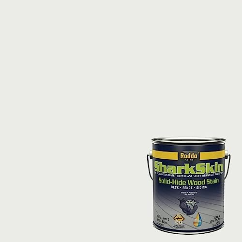 Rodda Paint SharkSkin Deck and Siding Solid Wood Stain, 1 Gallon, Standard White