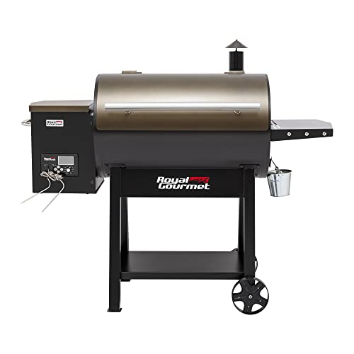 Royal Gourmet PL2032 Wood Pellet Grill on Clearance with Intelligent Digital Control System & Auto-Feed System, 786 Square Inches of Cooking Area, Bronze