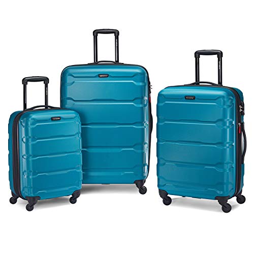 Samsonite Omni PC Hardside Expandable Luggage with Spinner Wheels, 3-Piece Set (20/24/28), Caribbean Blue