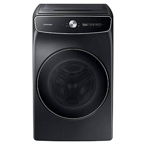 SAMSUNG 6.0 Cu Ft. Smart Dial Front Load Washer, Wash 2 Loads in 1 Large Capacity Machine, FlexWash, 28 Minute Super Speed Clothes Washing, Steam Stain Removal, WV60A9900AV/A5, Brushed Black
