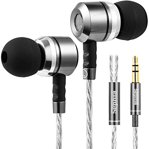 sephia SP3060 Earbuds - HD Bass Driven Audio, Lightweight Aluminum in Ear Headphone, S/M/L Ear Bud Tips, Earphone Case, 3.5mm Tangle-Free Cord - for Music, Podcasts, and More (Without Mic)