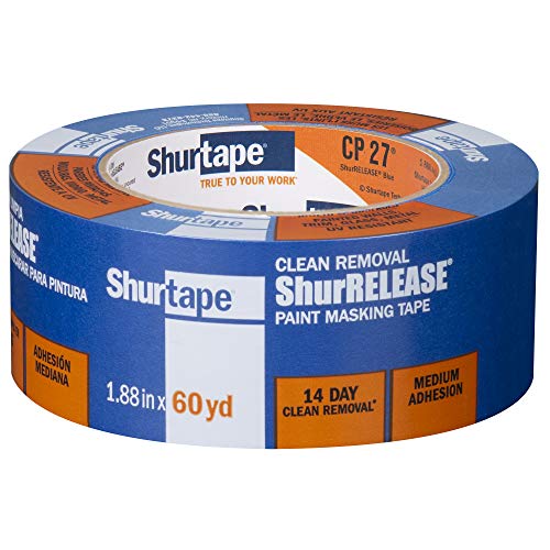 Shurtape CP 27 14-Day ShurRELEASE Painter's Tape, Multi-Surface, 48mm x 55m, Blue, 1 Roll (202880)