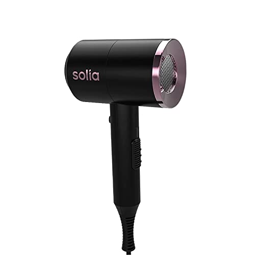 Solia Hair Dryer with Concentrator & Concentrator Comb, 1400W Ionic Blow Dryer, Constant Temperature Prevents Damage, Lightweight Portable Hairdryer (Rose Gold)