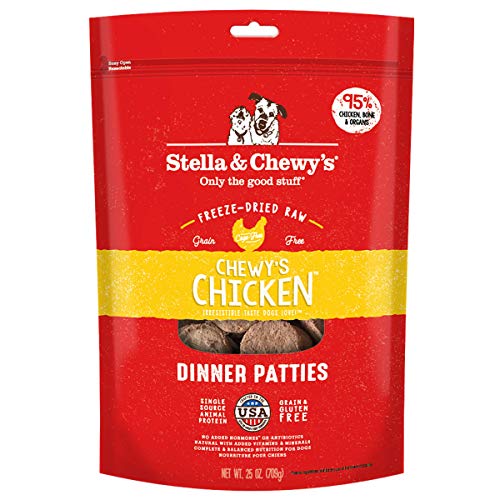 Stella & Chewy’s Freeze Dried Raw Dinner Patties – Grain Free Dog Food, Protein Rich Chewy’s Chicken Recipe – 25 oz Bag