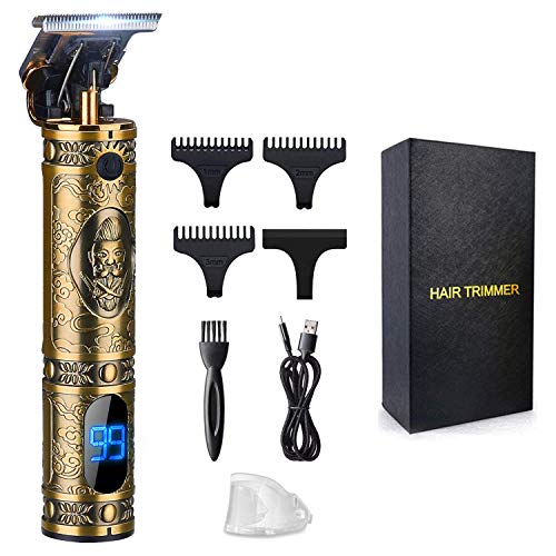 Suttik Hair Clippers for Men, Professional Hair & Beard Trimmer for Barber, T-Blade Hair Edgers Clippers, Gold Knight Close-Cutting Trimmers, Cordless Clippers for Hair Cutting, Gift for Men