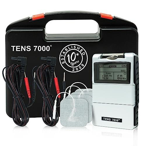 TENS 7000 Digital TENS Unit with Accessories - TENS Unit Muscle Stimulator for Back Pain Relief, TENS Machine, Neck Pain, Sciatica Pain Relief, Nerve Pain Relief