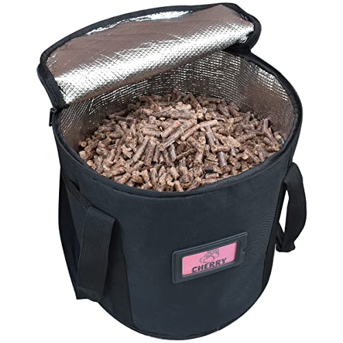 TOHONFOO 20LBs Fuel Pellet Storage Bag, Wood Pellet Container, Smoking Wood Chips Holder, BBQ Pellets Carrying Case for Travelling Camping