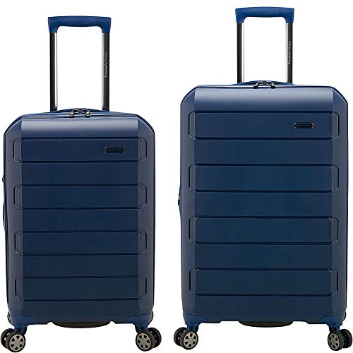 Traveler's Choice Pagosa Indestructible Hardshell Expandable Spinner Luggage, Navy, 2-Piece Set (22/26)