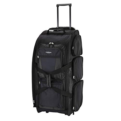 Travelers Club Xpedition 30 Inch Multi-Pocket Upright Rolling Duffel Bag, Black, 30" Suitcase