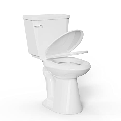 Two Piece Extra Tall Toilets | High Toilets For Bathrooms Comfort Height Elongated With 17.5 Inch high toilet Bowl, 1.28gpf & 12" Rough-in Extra High Toilet For Seniors, Disabled And Tall People
