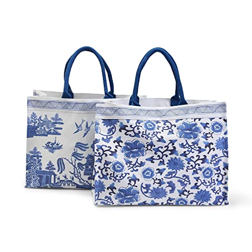 Two's Company Set of 2 Chinoiserie Tote Bag, Assortment of 2 Designs
