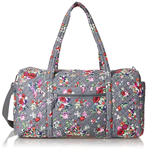 Vera Bradley Women's Cotton Large Travel Duffel Bag, Hope Blooms - Recycled Cotton, One Size