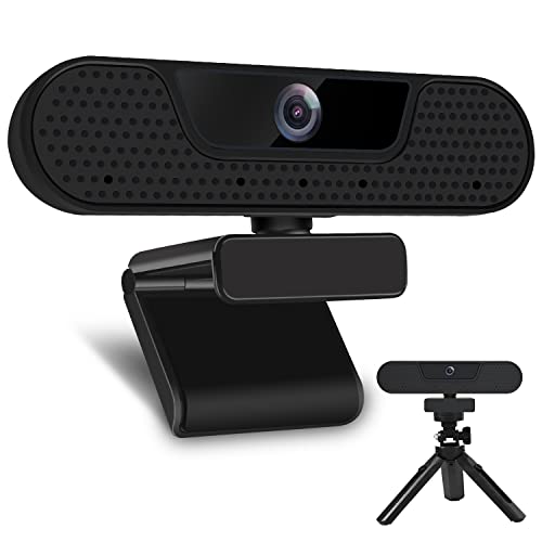 VIZOLINK 1080P 60FPS Webcam with 4 Noise-canceling Microphones for Computer/Laptop/Mac, Privacy Cover and Tripod, Work with Video Conference, Live Streaming, Gaming, Video Calls, Zoom