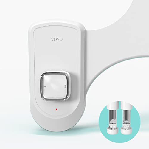 VOVO VM-001D Non-electric Bidet Attachment for toilet, Metal Coated Dual Nozzle System, Self-cleaning nozzle with Adjustable Water Pressure, Easy Installation