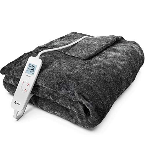 Vremi Electric Blanket - 50 x 60 inches Throw Heated Blanket with 6 Heat and 8 Time Settings - Fleece Heating Pad with 10 feet Cord, LCD Display Controller, Auto Shut Off, Washable Cover