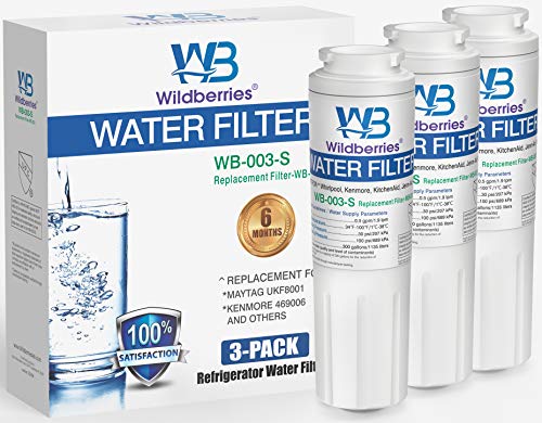 Wildberries RFC 0900A Refrigerator Water Filter, Replacement for PUR, Jenn-Air, Filter 4, 4396395, UKF8001AXX, UKF8001AXX-200, 469006, Puriclean II, 8171032, 469992 | Pack of 3