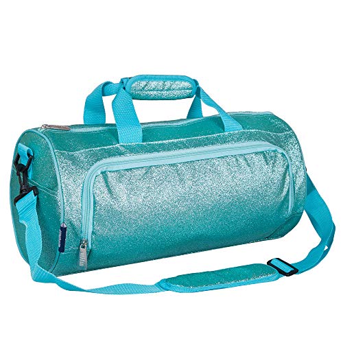 Wildkin Kids Dance Bag for Boys and Girls, Ideal Size for Ballet Class and Dance Recitals,100% Polyester Fabric Laminated Dance Duffel Bags Measures 17 x 8.5 x 8.5 Inches (Blue Glitter)