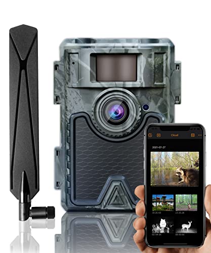 WingHome Cellular Trail Camera 480Ace, 4G IP66 Waterproof Hunting 1080P Game Camera with 52°Wide-Angle 0.4s Trigger, No Glow Night Vision Motion with 32G SD Card for Wildlife Monitoring, APP Control