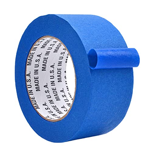 WOD PMT21B Blue Painter’s Tape - 2 inch x 60 yds. Thick & Wide Masking Tape for Safe Wall Painting, Building, Remodeling, Labeling, Edge Finishing
