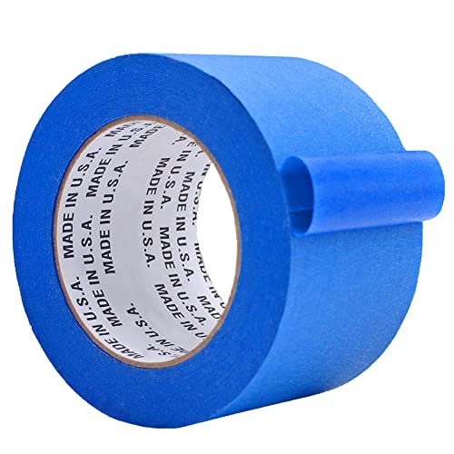 WOD PMT21B Blue Painter’s Tape - 3 inch x 60 yds. Thick & Wide Masking Tape for Safe Wall Painting, Building, Remodeling, Labeling, Edge Finishing