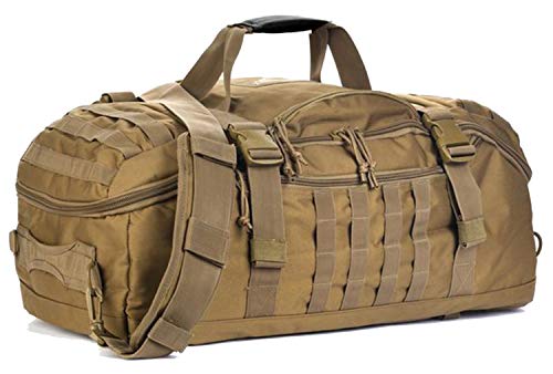 WolfWarriorX Gym Bag Duffle Bags Backpack Travel Weekender Bag for Men Women Workout Bag for Military,Sports,Overnight,Basketball,Tactical,Football Waterproof & Tear Resistant Coyote 45L