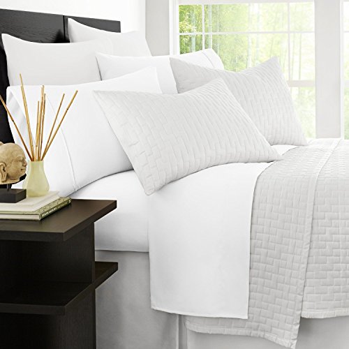 Zen Bamboo Luxury 1500 Series Bed Sheets - Eco-Friendly, Hypoallergenic and Wrinkle Resistant Rayon Derived from Bamboo - 4-Piece - King - White