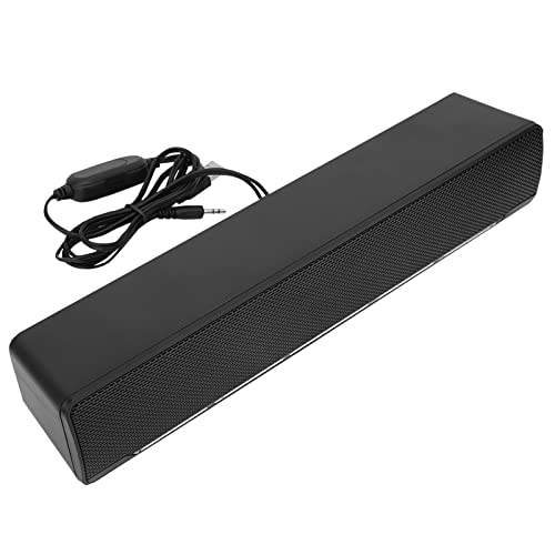 Zopsc USB Computer Speaker Wired Stereo Sound Box Soundbar Music Player Bass Surround Sound Box 3.5mm Input for PC Cellphones(Black)